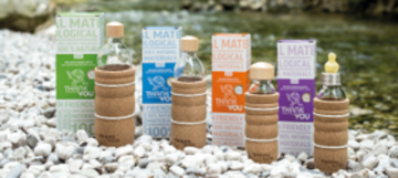 The range of these first bottles in the world that are made rom 100% natural materials that are 100% degradable